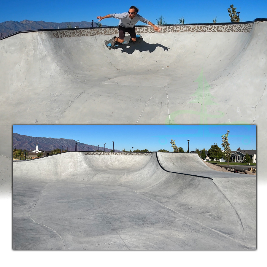 rounded pocket at the skatepark in hyrum