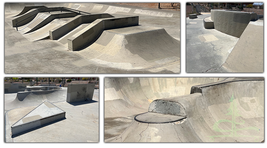 street features at the skatepark in vegas